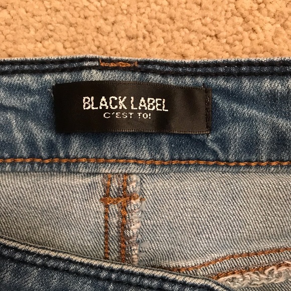 Black Label C’est Toi Distressed Demin Skirt - Picture 10 of 16